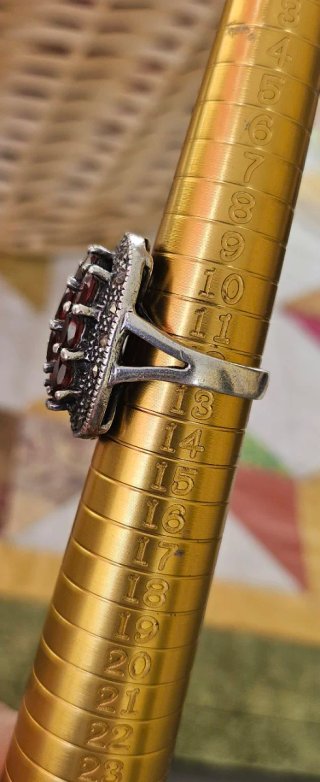 Anillo Plata y Granates Antiguo
