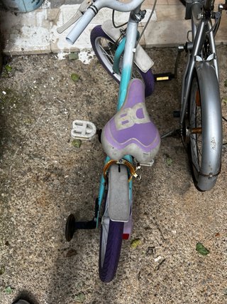 Bicicleta infantil niña azul y morado