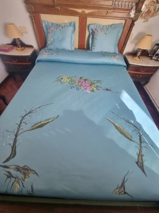 Colcha pintada a mano
