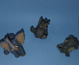 3 Figure di Elefante in Ceramica Vintage