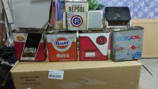 Lote 5 Latas Aceite Coche Antiguas