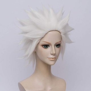 Peluca Cosplay Anime Blanca Corta Capas