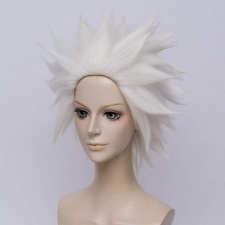Peluca Cosplay Anime Blanca Corta Capas