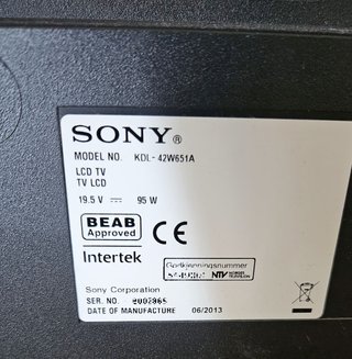Televisor TV Sony 42" Negro/Plateado
