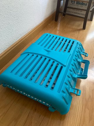 Transportín Mascotas Plegable Azul y Blanco