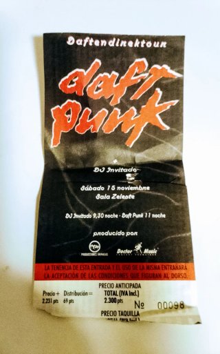 DAFT PUNK Coleccionistas! entrada Zeleste '97 10€