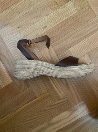 Sandalias ZARA cuña esparto piel