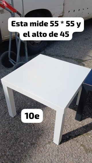 Mesa auxiliar blanca 55x55x45cm