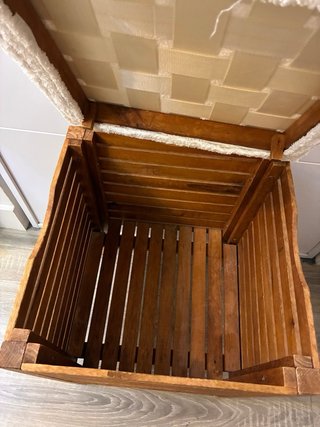 Cesto de baño Ikea madera y tela