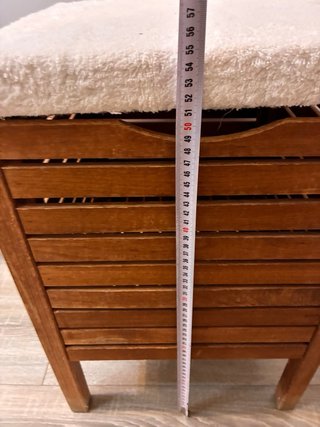 Cesto de baño Ikea madera y tela