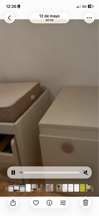Cama nido con colchón, con zapatero a juego