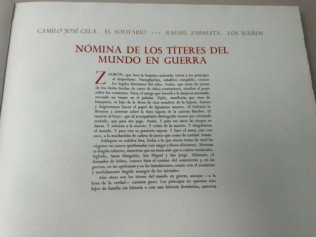 Camilo Jose Cela firmado el solitario y los sueños