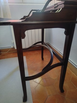 Escritorio clásico madera y piel