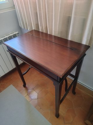 Escritorio clásico madera y piel