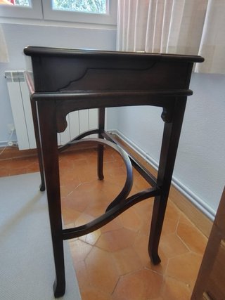 Escritorio clásico madera y piel