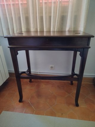 Escritorio clásico madera y piel