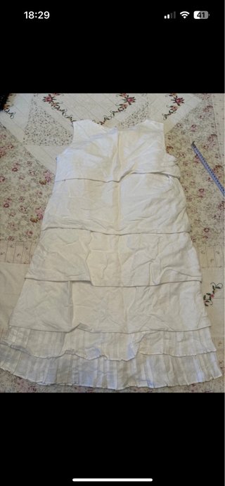 Vestido blanco volantes talla M