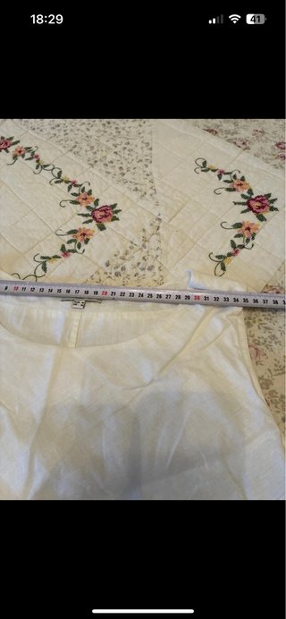 Vestido blanco volantes talla M