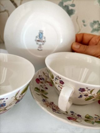 2 Tazas y Platos Pontesa Porcelana