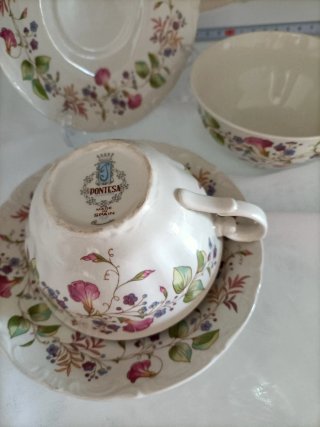 2 Tazas y Platos Pontesa Porcelana