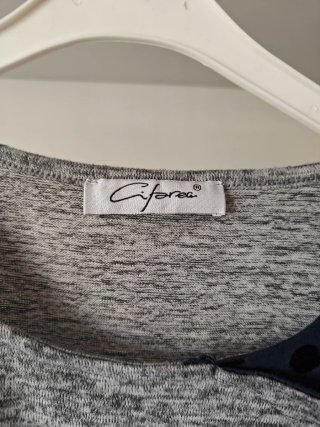 Maglia donna grigia e viola