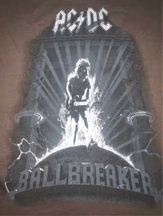 Camiseta AC/DC Marrón Talla M pull and bear