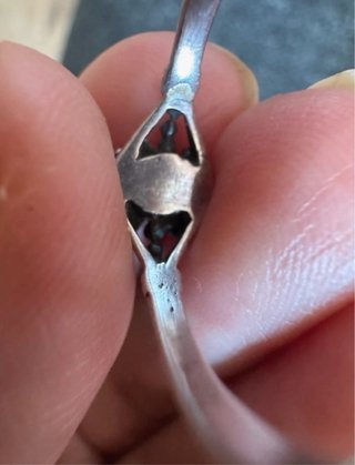Anillo vintage plata con piedra azul talla 14.