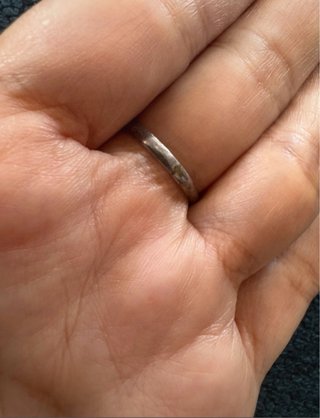 Anillo vintage plata con piedra azul talla 14.