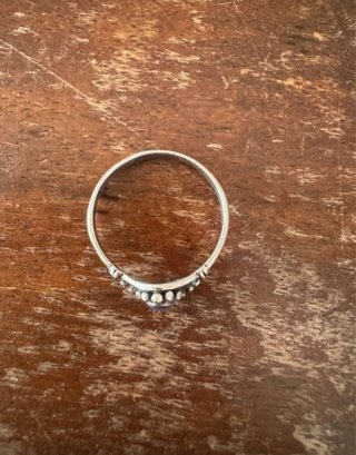 Anillo vintage plata con piedra azul talla 14.