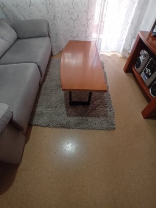 Alfombra pelo largo gris poliéster