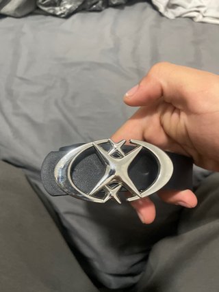 Cinturón Negro Hebilla Plateada Diseño Estrella