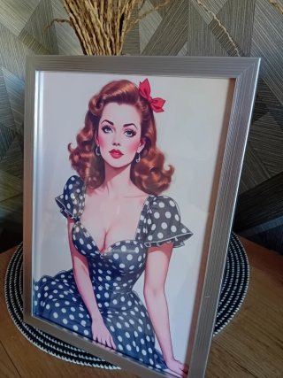 Quadro vintage donna anni '60