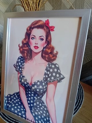 Quadro vintage donna anni '60