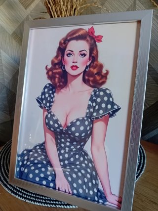 Quadro vintage donna anni '60