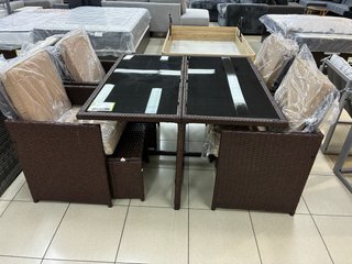 Conjunto Terraza Rattan sintetico Mesa y 6 Piezas