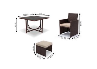 Conjunto Terraza Rattan sintetico Mesa y 6 Piezas