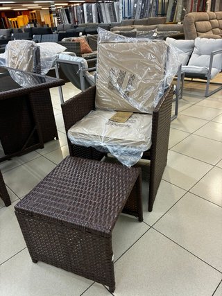 Conjunto Terraza Rattan sintetico Mesa y 6 Piezas