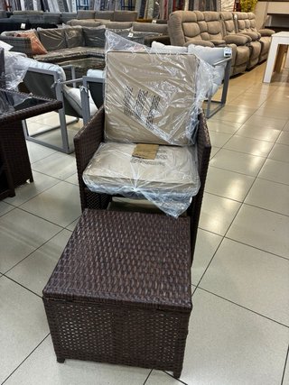 Conjunto Terraza Rattan sintetico Mesa y 6 Piezas