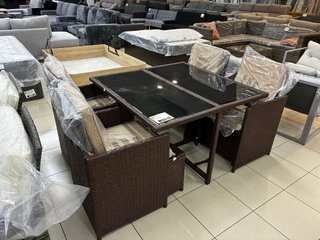 Conjunto Terraza Rattan sintetico Mesa y 6 Piezas