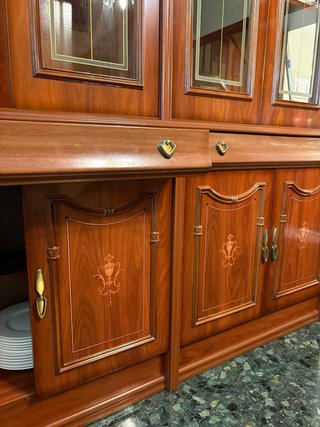 Conjunto Comedor Clásico Madera Maciza/Marqueteria