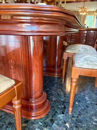 Conjunto Comedor Clásico Madera Maciza/Marqueteria