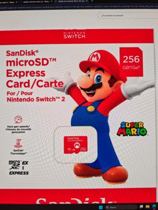 Tarjeta Micro SD Express 256GB Nintendo Switch 2