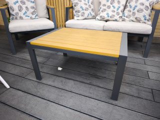 Mesa baja terraza metal y madera
