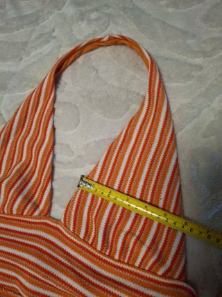 Top H&M Rayas Naranja Blanco Talla M