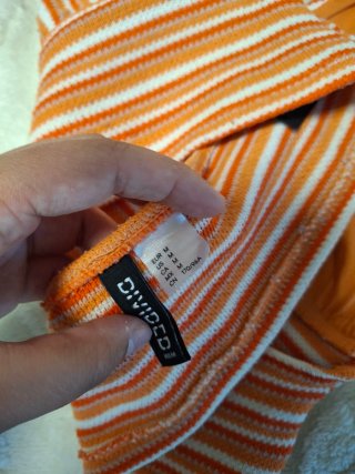 Top H&M Rayas Naranja Blanco Talla M