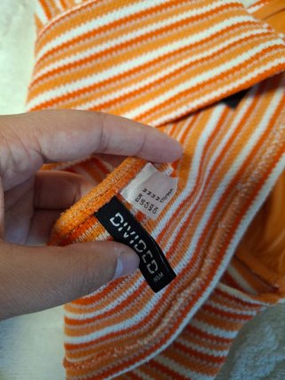 Top H&M Rayas Naranja Blanco Talla M
