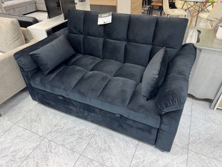 Sofá Cama: Negro Capitoné/Nuevo en Caja - BCN