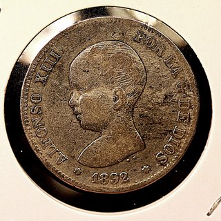 2 PTAS PLATA 1892 Alfonso XIII
