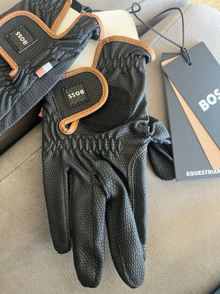 Guantes Hípica Boss Equestrian Negro Talla 6.5