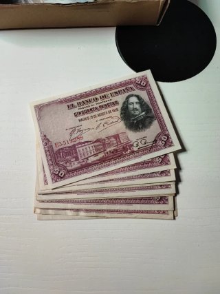14Billetes de 50 Pesetas Banco de España 1928